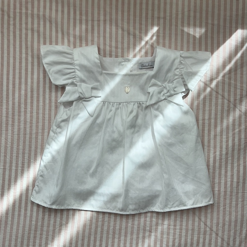 Patachou White Bow Blouse size 24 months